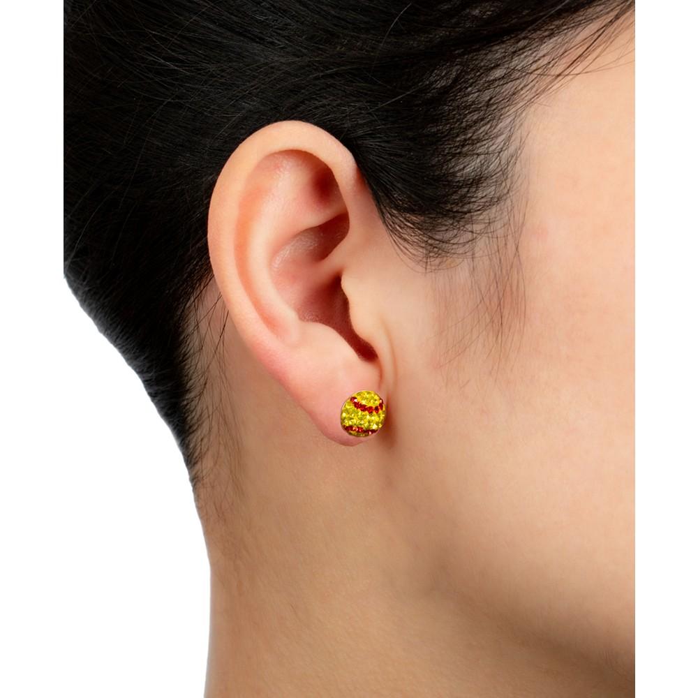 Crystal Softball Stud Earrings in Sterling Silver, Created for Macy's商品第2张图片规格展示