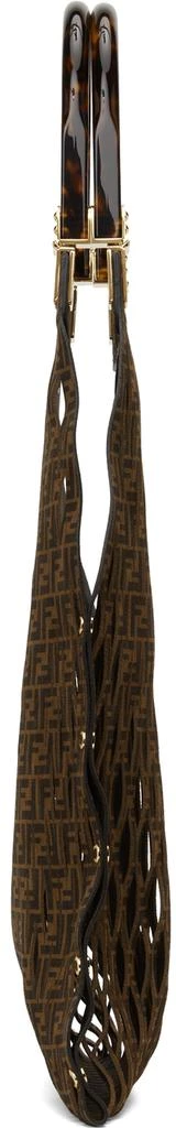商品Fendi|Brown Suede Mesh 'FF' Bag,价格¥18020,第4张图片详细描述