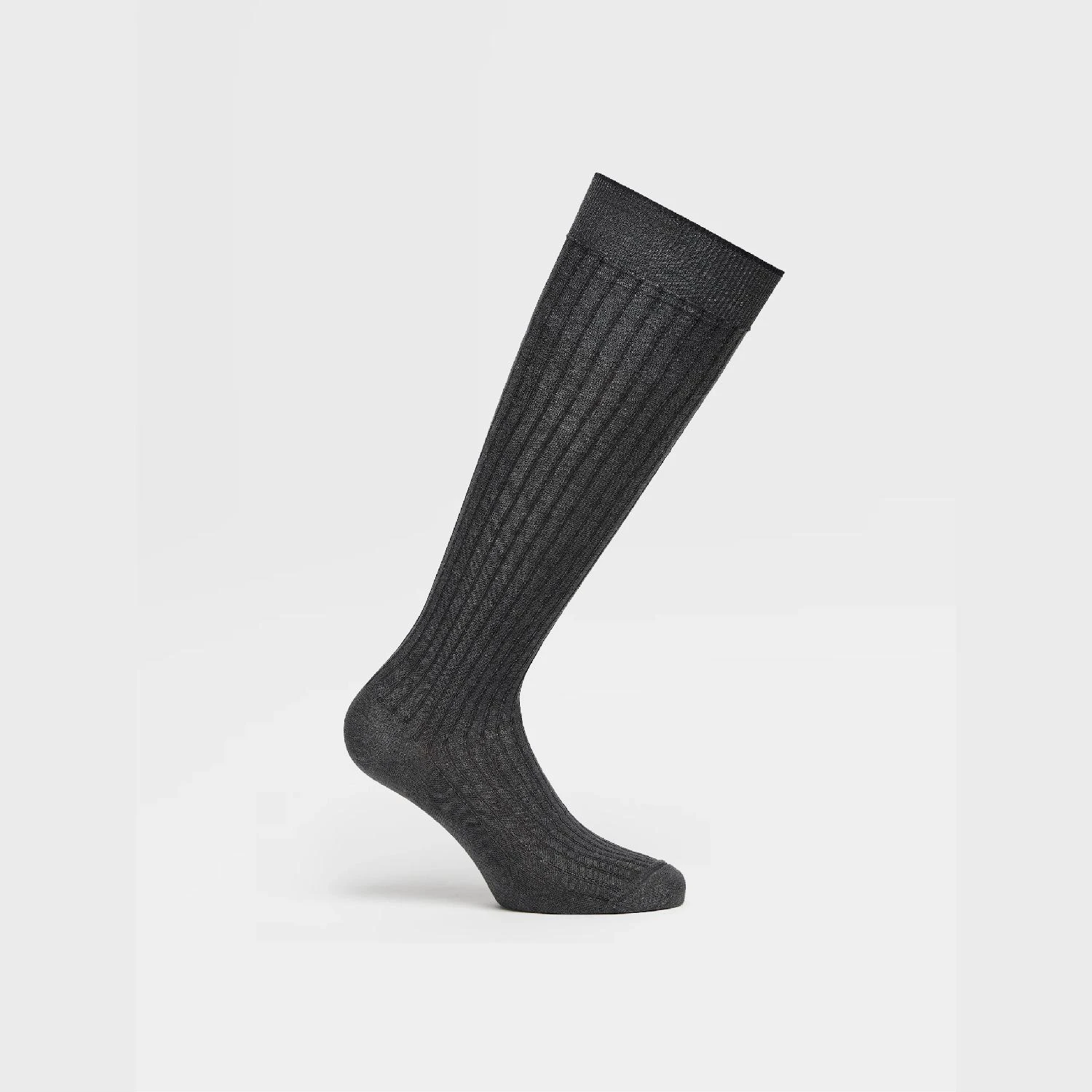 包邮包税【预售7天发货】 ZEGNA杰尼亚 23秋冬 男士 袜子 ETNA GREY RIBS MID CALF SOCKS N5V40-529-022 商品