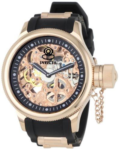 Invicta Russian Diver Mechanical Black Skeleton Dial Mens Watch 1090商品第1张图片规格展示