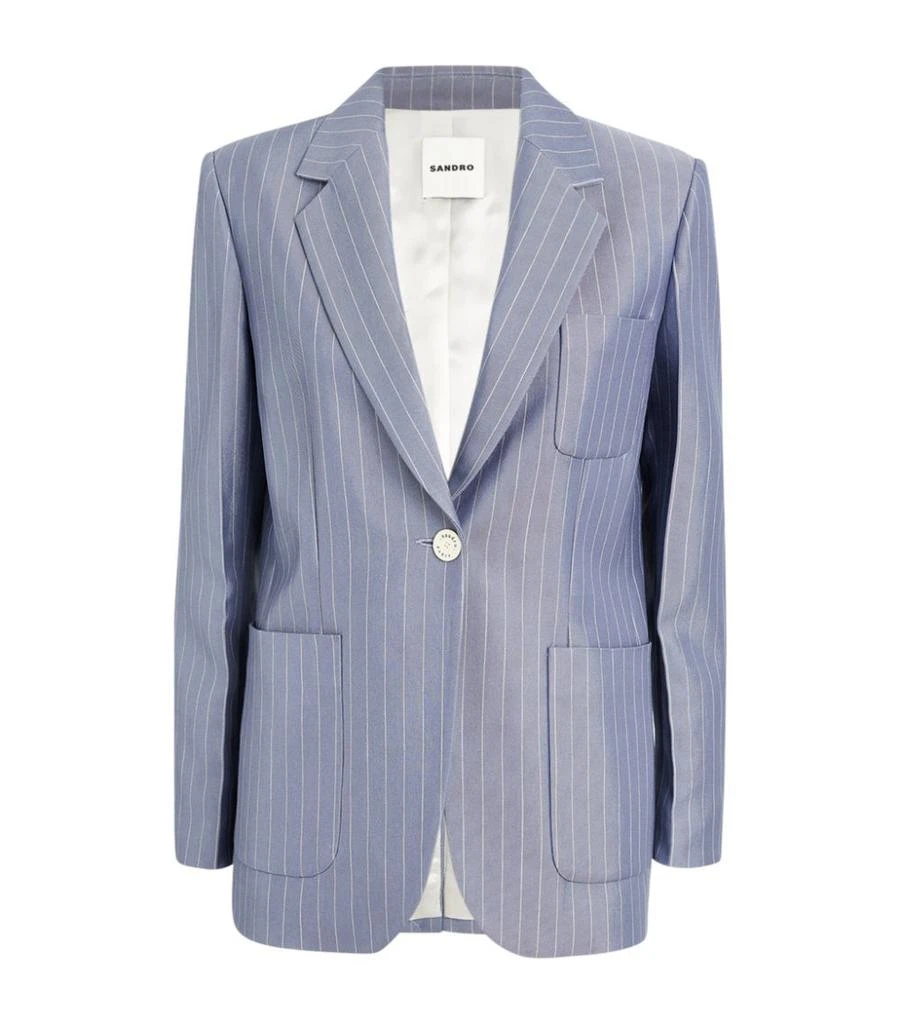 商品Sandro|Pinstripe Single-Breasted Blazer,价格¥2131,第1张图片