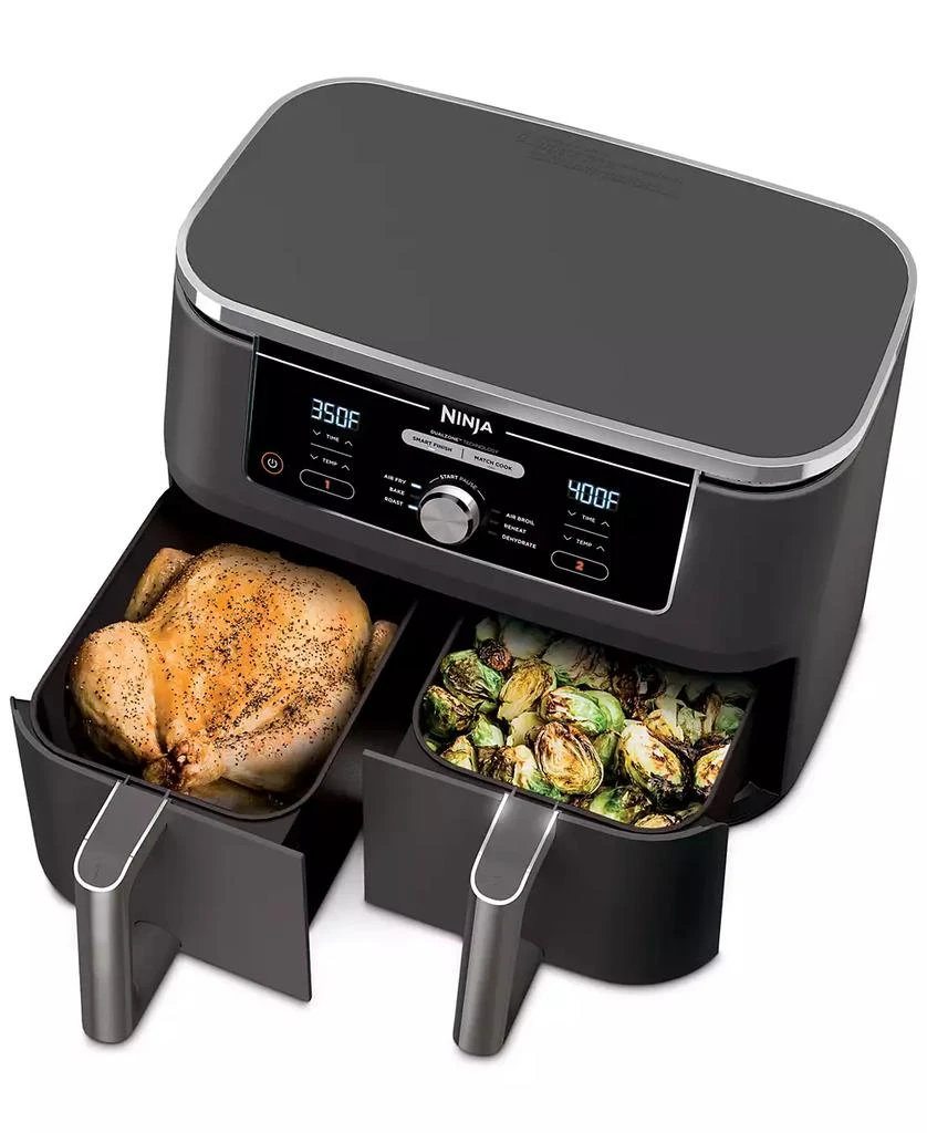 商品Ninja|Foodi® DZ401 6-in-1 10-qt. XL 2-Basket Air Fryer with DualZone™ Technology- Air Fry, Broil, Roast, Dehydrate, Reheat and Bake, Family Sized,价格¥1518,第1张图片