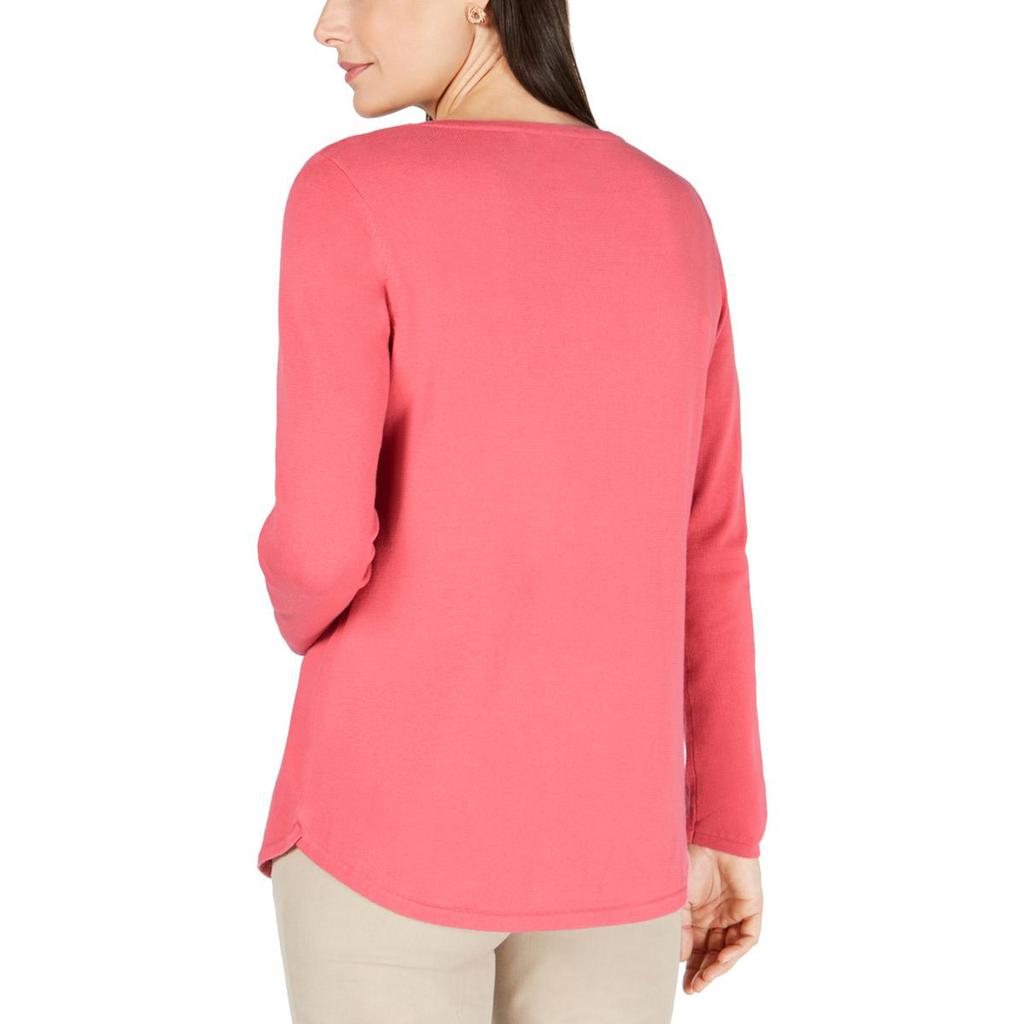 Karen Scott Womens Heathered V-Neck Pullover Sweater商品第7张图片规格展示