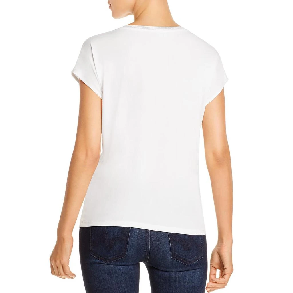 商品Calvin Klein|Calvin Klein Womens Metallic Trim V Neck Pullover Top,价格¥115,第2张图片详细描述