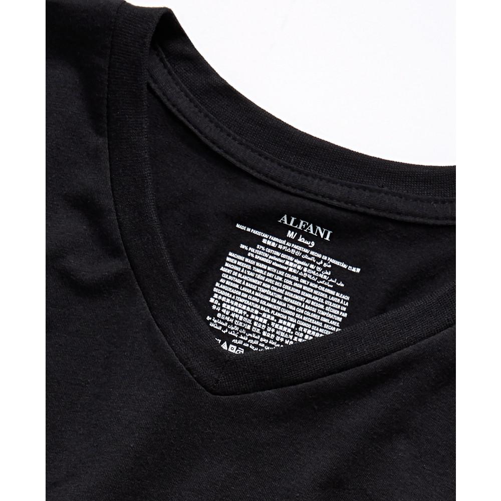 Men's 5-Pk. Moisture-Wicking Solid V-Neck T-Shirts, Created for Macy's商品第2张图片规格展示