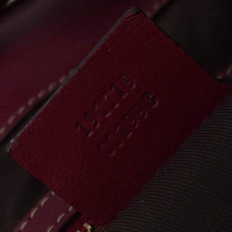 Gucci Beige/Red GG Canvas and Python Medium Indy Top Handle Bag商品第8张图片规格展示