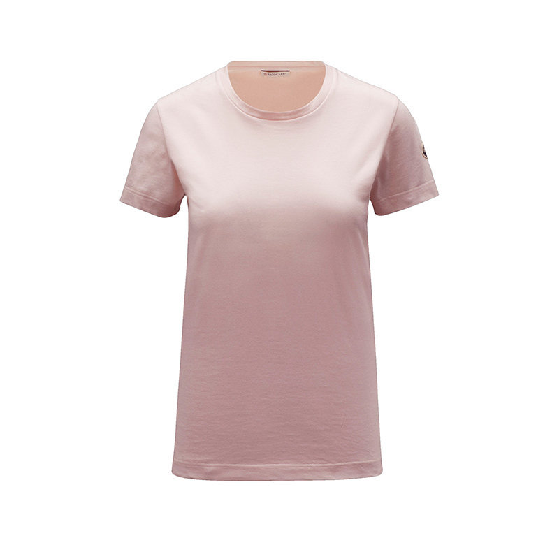 商品Moncler|【预售3-7天】Moncler/蒙克莱 22年秋冬新款 女士粉色纯棉短袖T恤H10938C73200V8058529,价格¥1824,第1张图片