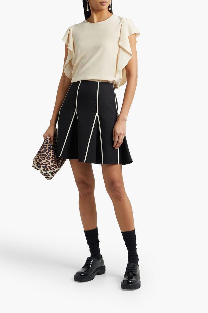 Cotton-blend crepe mini skirt商品第2张图片规格展示