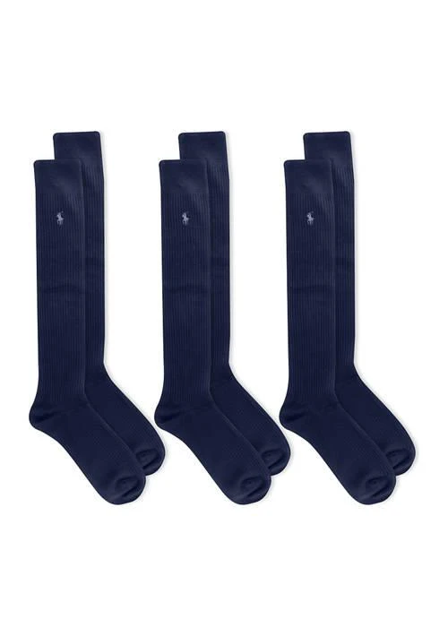 商品Ralph Lauren|Ralph Lauren Microfiber Ribbed Over The Calf Socks 3 Pack,价格¥212,第1张图片