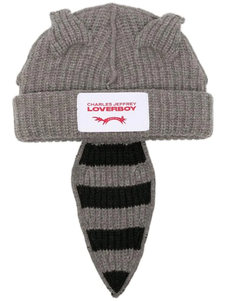 商品Charles Jeffrey Loverboy|CHARLES JEFFREY LOVERBOY - Chunky Raccoon Beanie Hat,价格¥1382,第1张图片