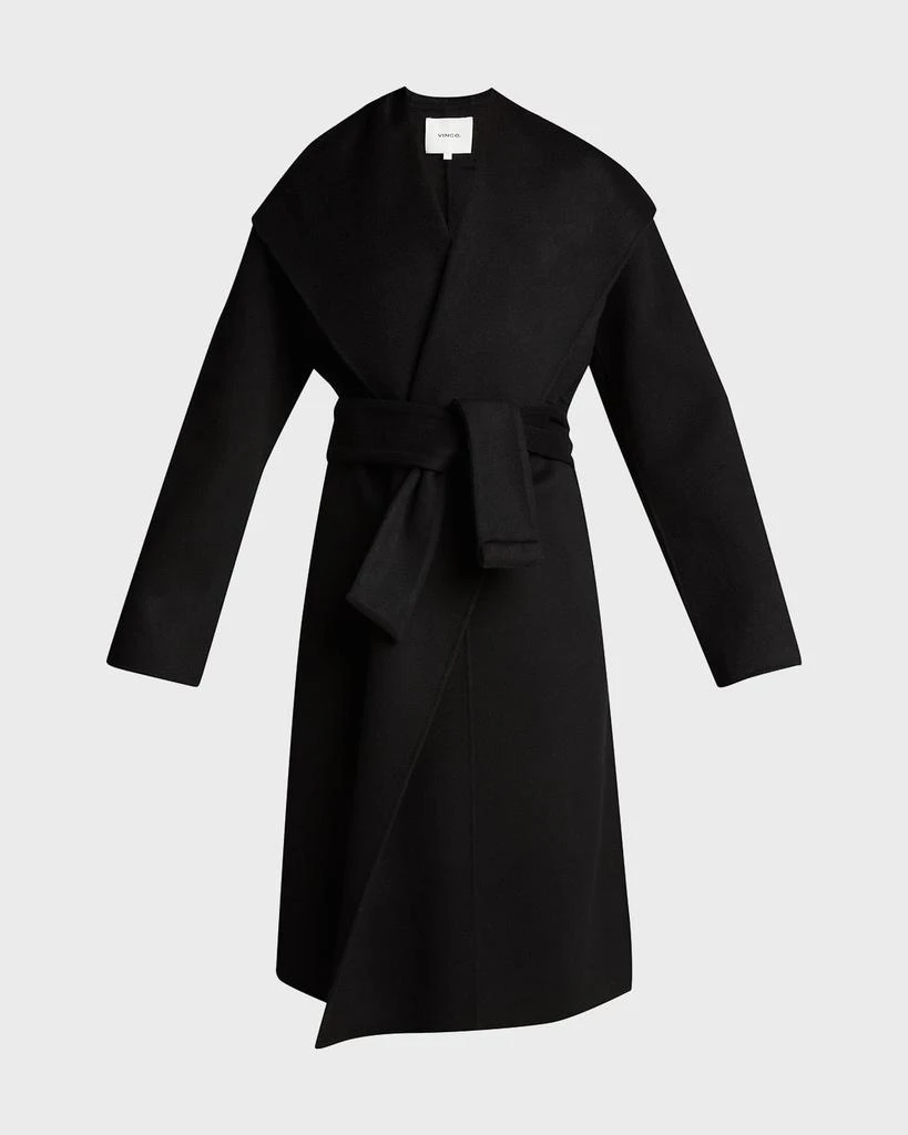 商品Vince|Draped Hooded Coat with Belt,价格¥2544,第2张图片详细描述