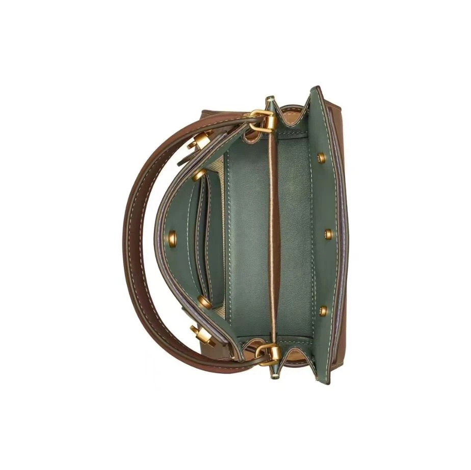 商品[国内直发] Tory Burch|TORY BURCH汤丽柏琦 Lee Radziwill哑光皮革手提包风琴包斜挎包 迷你 划痕微瑕,价格¥3679,第4张图片详细描述