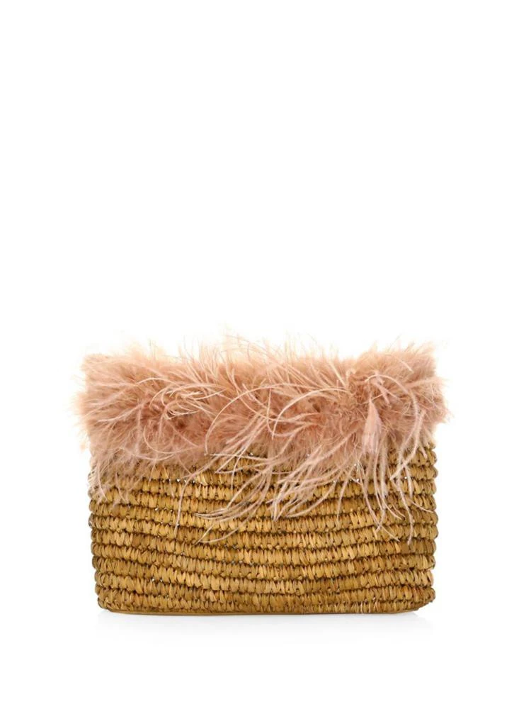 商品Loeffler Randall|Raffia & Feather Clutch,价格¥1455,第1张图片