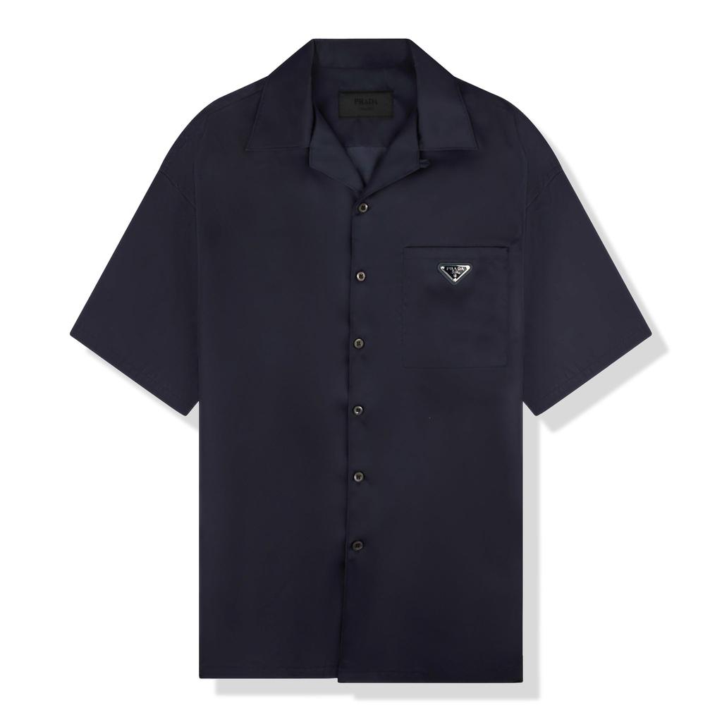 Prada Recycled Nylon Short Sleeve Blue Shirt商品第1张图片规格展示