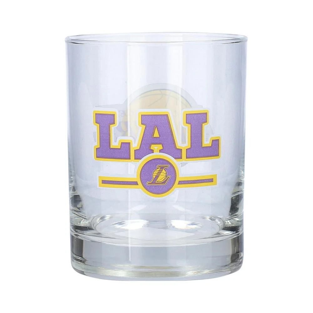 商品Logo Brands|Los Angeles Lakers Letterman 14 oz Rocks Glass,价格¥149,第1张图片