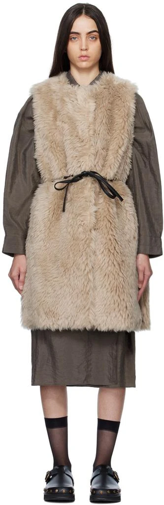 商品Yves Salomon|Beige Belted Vest,价格¥1559,第1张图片
