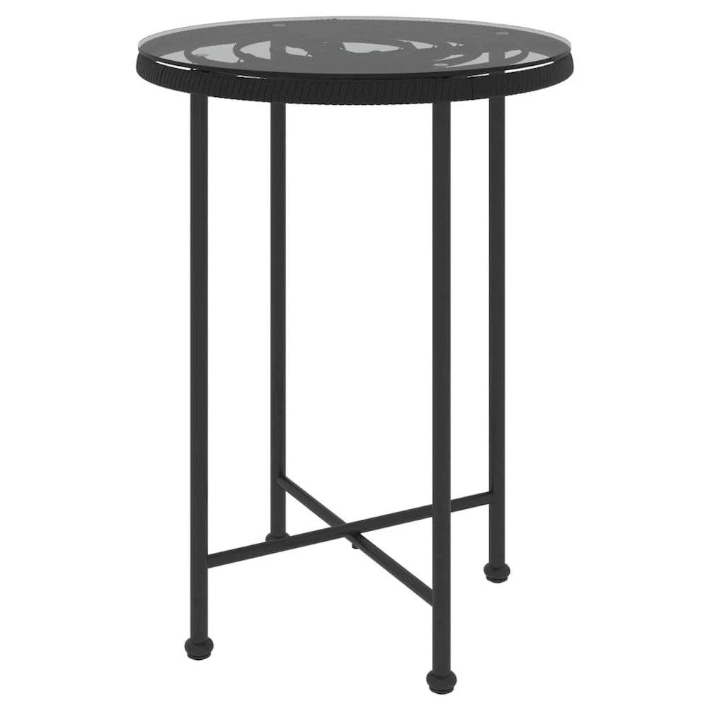 商品VidaXL|Dining Table Black Ã˜21.7"Â Tempered Glass and Steel,价格¥933,第2张图片详细描述