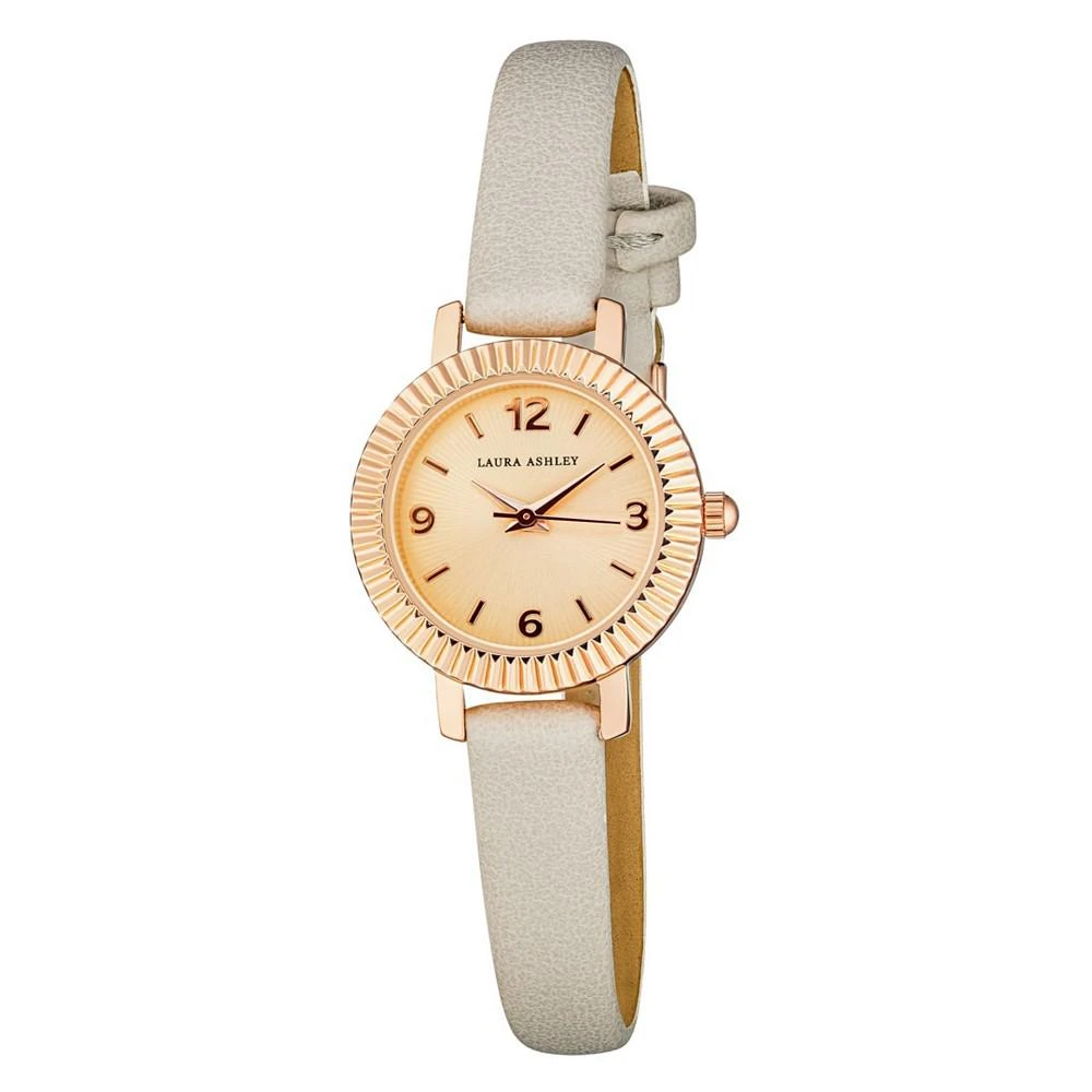 商品Laura Ashley|Women's Coin Edge Bezel Gray Polyurethane Strap Watch 26mm,价格¥455,第1张图片