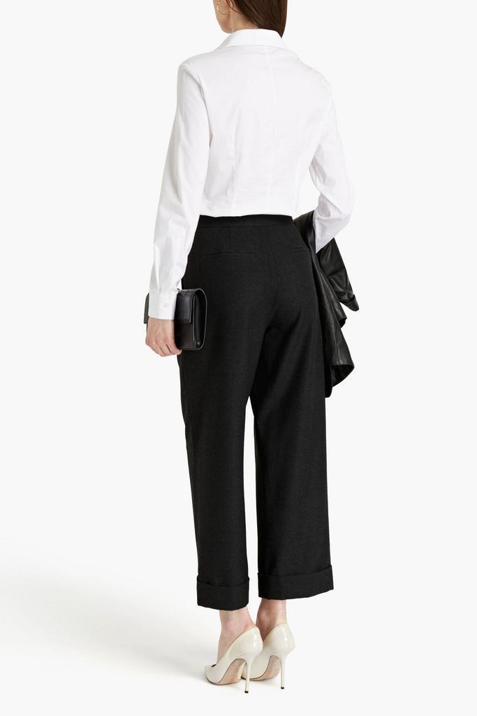 商品Oscar de la Renta|Cropped wool-blend flannel straight-leg pants,价格¥4092,第5张图片详细描述
