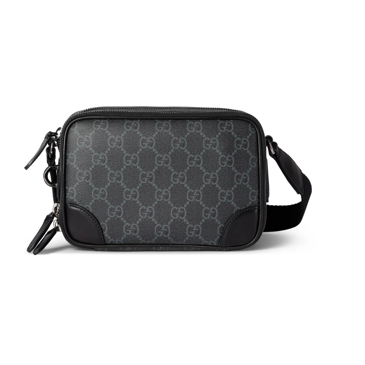 商品Gucci|【预售】 古驰 24秋冬 男士 单肩包 GG EMBLEM系列超迷你手袋 821217 FAED4 1000,价格¥13601,第1张图片