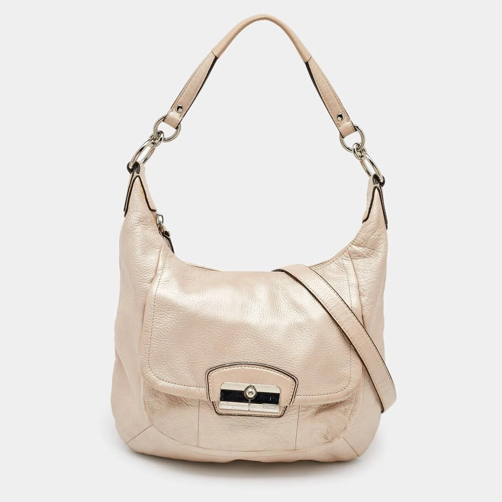 商品[二手商品] Coach|Coach Metallic Beige Leather Kristin Hobo,价格¥1489,第1张图片