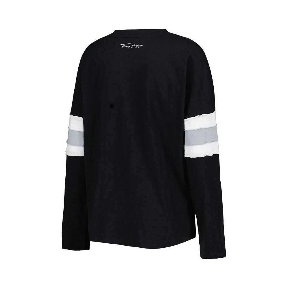 商品Tommy Hilfiger|Women's Black Las Vegas Raiders Justine Long Sleeve Tunic T-shirt,价格¥413,第3张图片详细描述