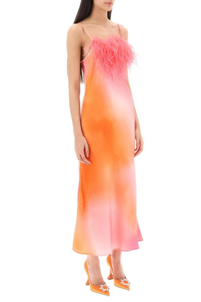 商品ART DEALER|Art dealer 'ella' maxi slip dress in jacquard satin with feathers,价格¥2308,第2张图片详细描述