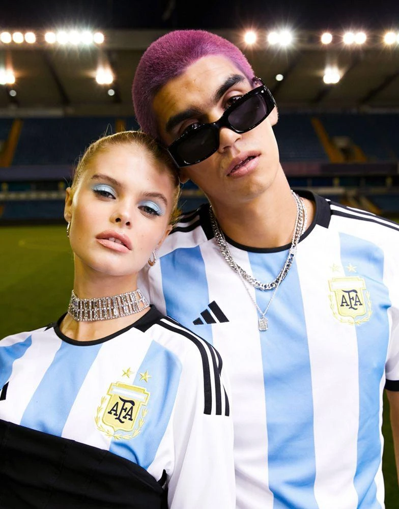 商品Adidas|adidas Football Argentina World Cup 2022 unisex home shirt in blue and white,价格¥677,第3张图片详细描述