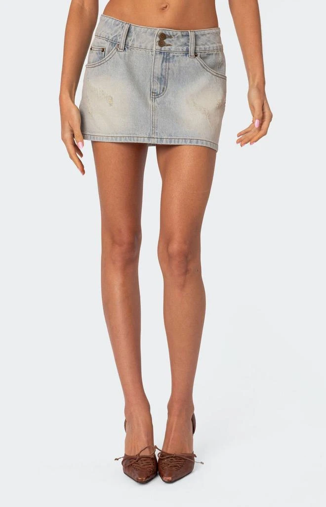 商品Edikted|Rumble Washed Denim Mini Skirt,价格¥390,第2张图片详细描述