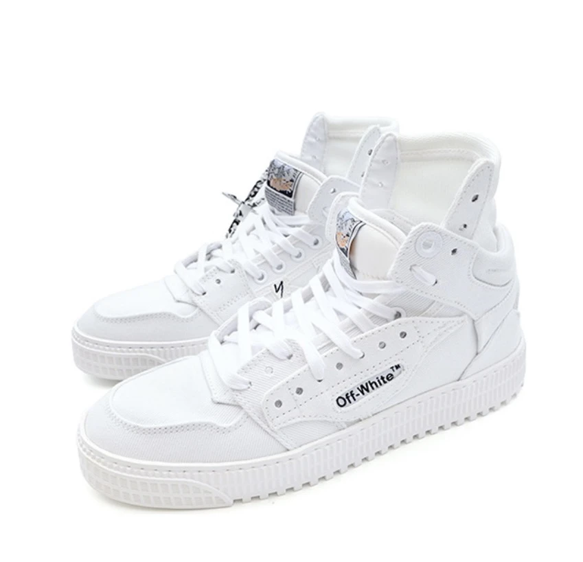 商品Off-White|男士高帮休闲板鞋 白色  OMIA065R21FAB001-0101,价格¥3555,第1张图片
