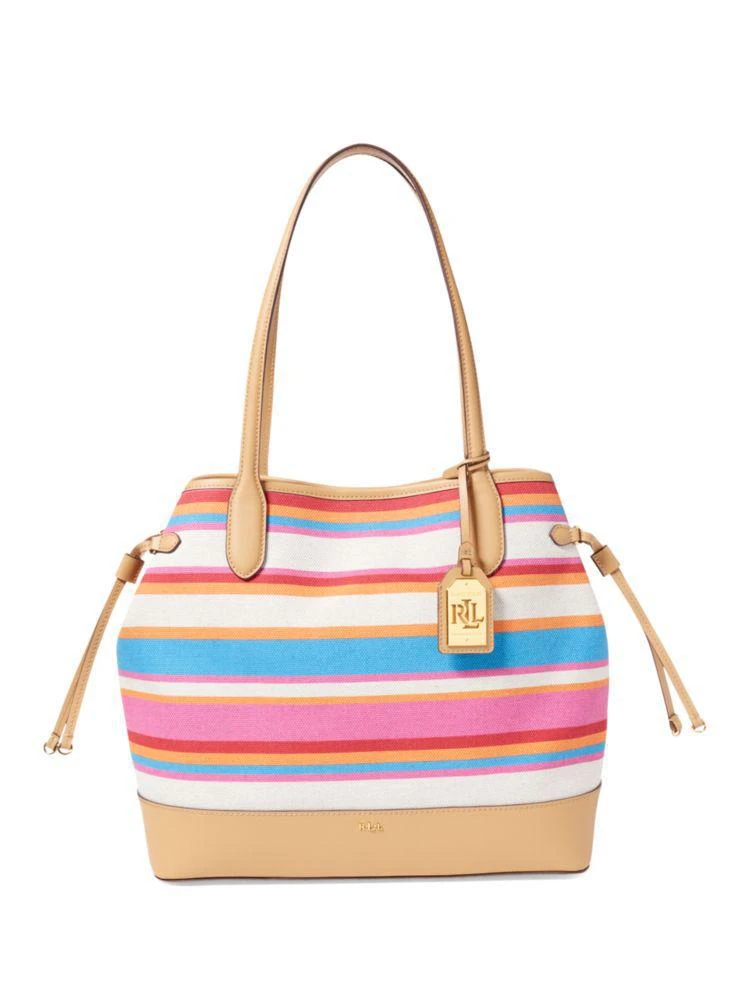 商品Ralph Lauren|Striped Canvas Adalyn Tote Bag,价格¥514,第2张图片详细描述