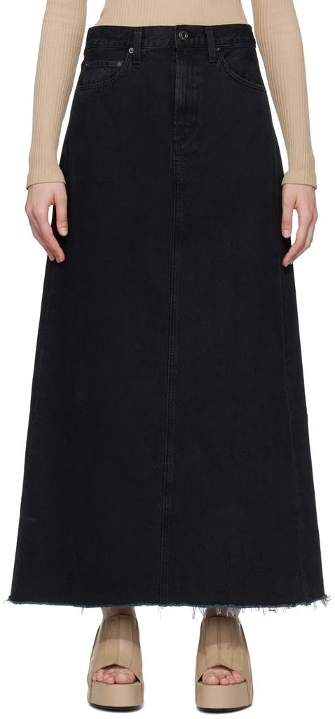 商品AGOLDE|Black Hilla Denim Maxi Skirt,价格¥1469,第1张图片