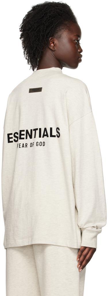 商品Essentials|Off-White Flocked Long Sleeve T-Shirt,价格¥393,第5张图片详细描述
