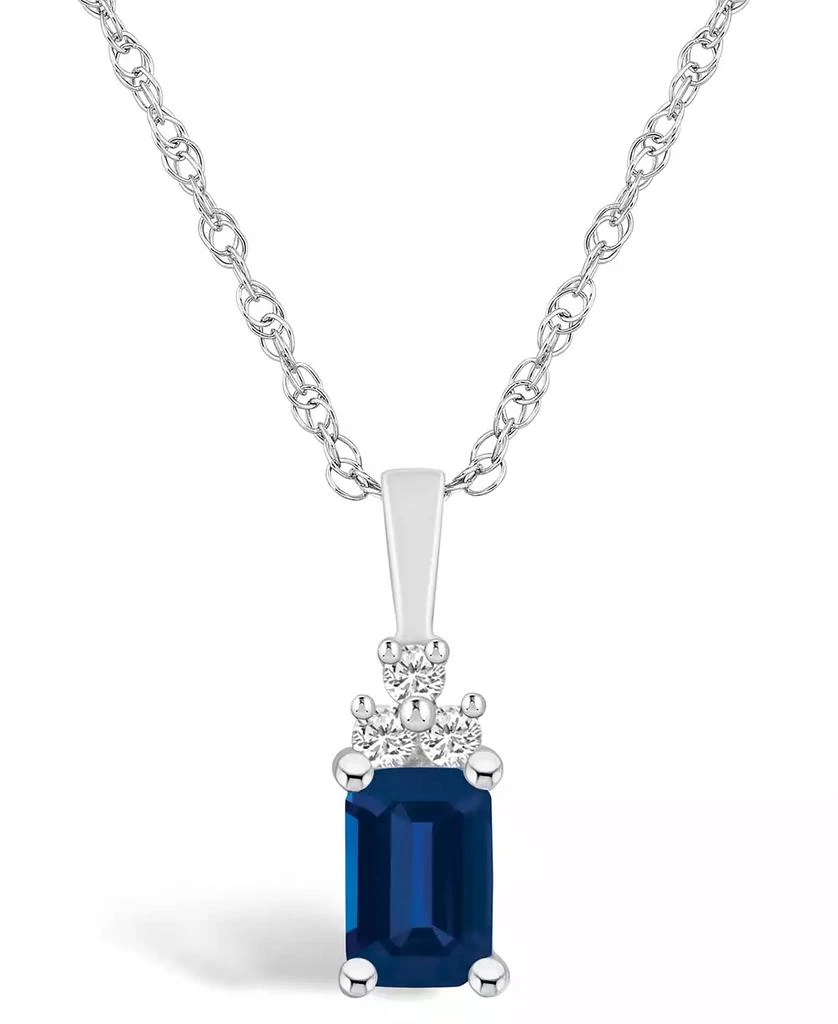 商品Macy's|Sapphire (3/4 Ct. t.w.) and Diamond Accent Pendant Necklace,价格¥5889,第1张图片