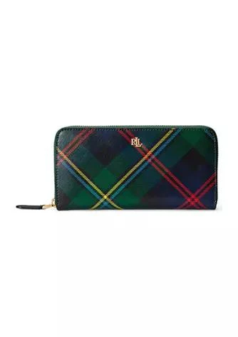 商品Ralph Lauren|Plaid Crosshatch Leather Continental Wallet,价格¥557,第1张图片