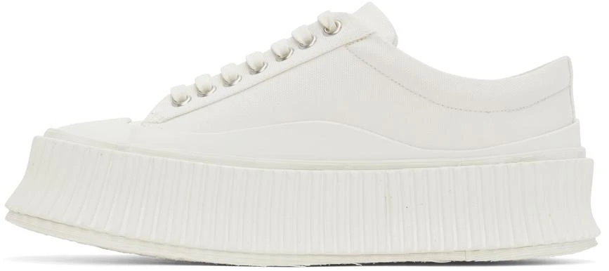 商品Jil Sander|White Canvas Platform Sneakers,价格¥1573,第3张图片详细描述