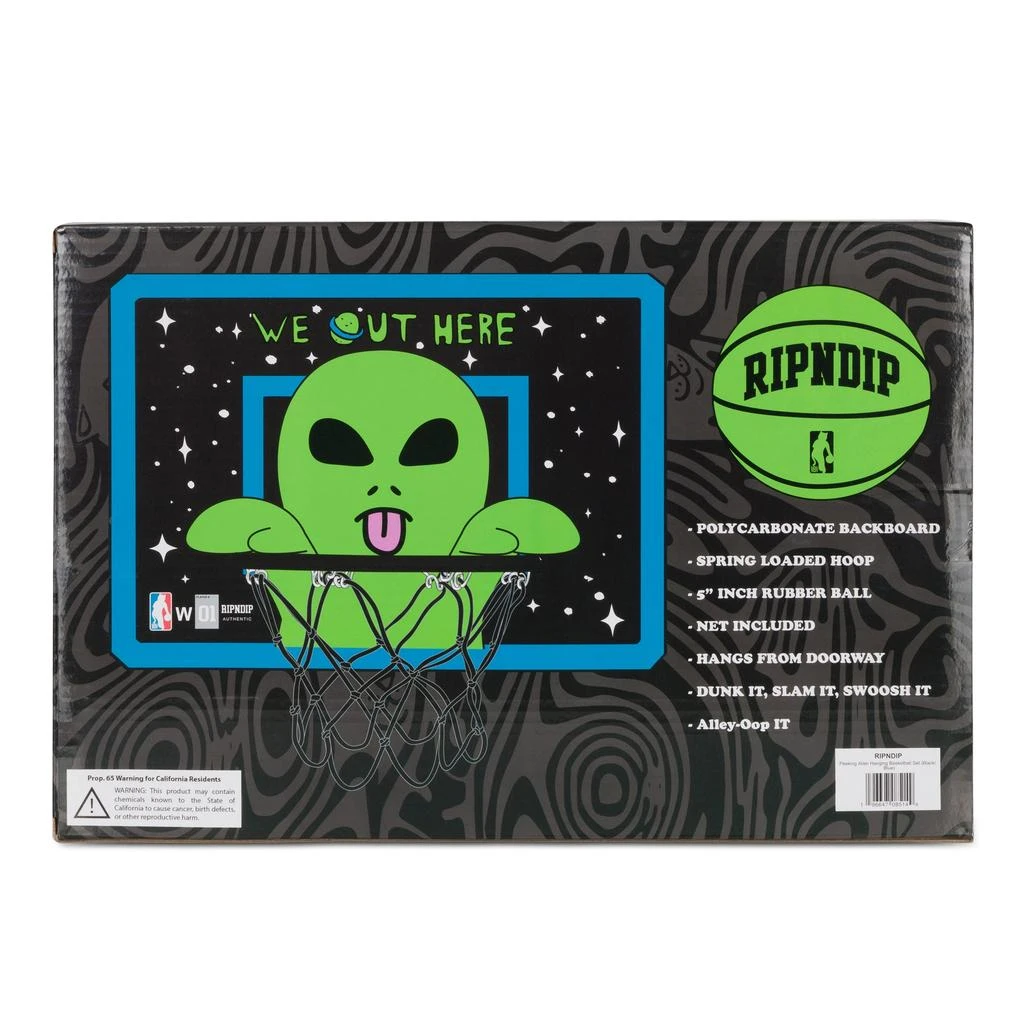 商品RIPNDIP|Peeking Alien Hanging Basketball Set (Black/Blue),价格¥458,第5张图片详细描述