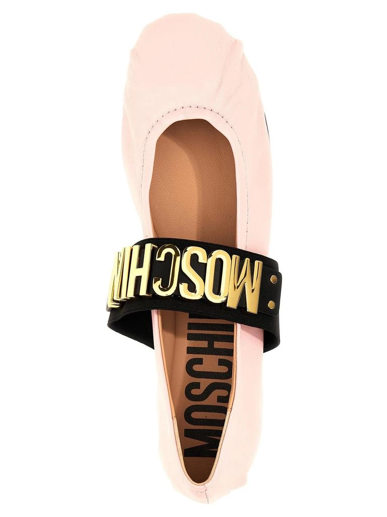 商品Moschino|Moschino Logo Plaque Round Toe Flat Shoes,价格¥1866,第3张图片详细描述