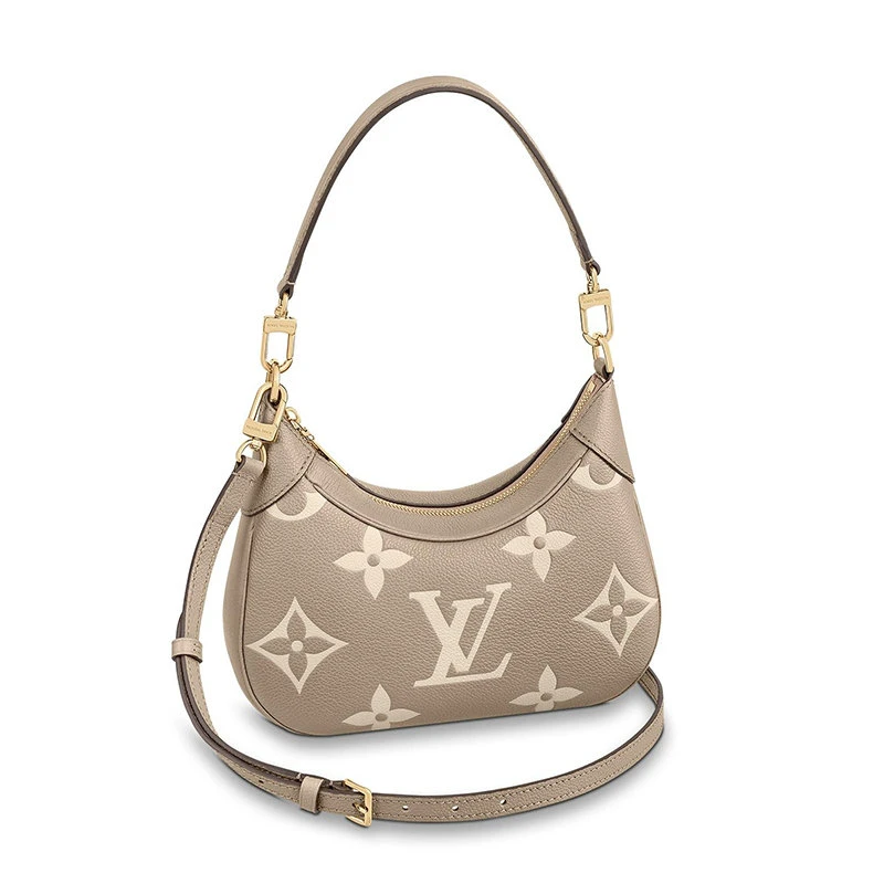 商品Louis Vuitton|【预售3-7天】路易威登BAGATELLE系列女士鸽子灰米色老花皮革金扣配可拆卸肩带单肩斜跨手提法棍包M46112,价格¥18242,第1张图片