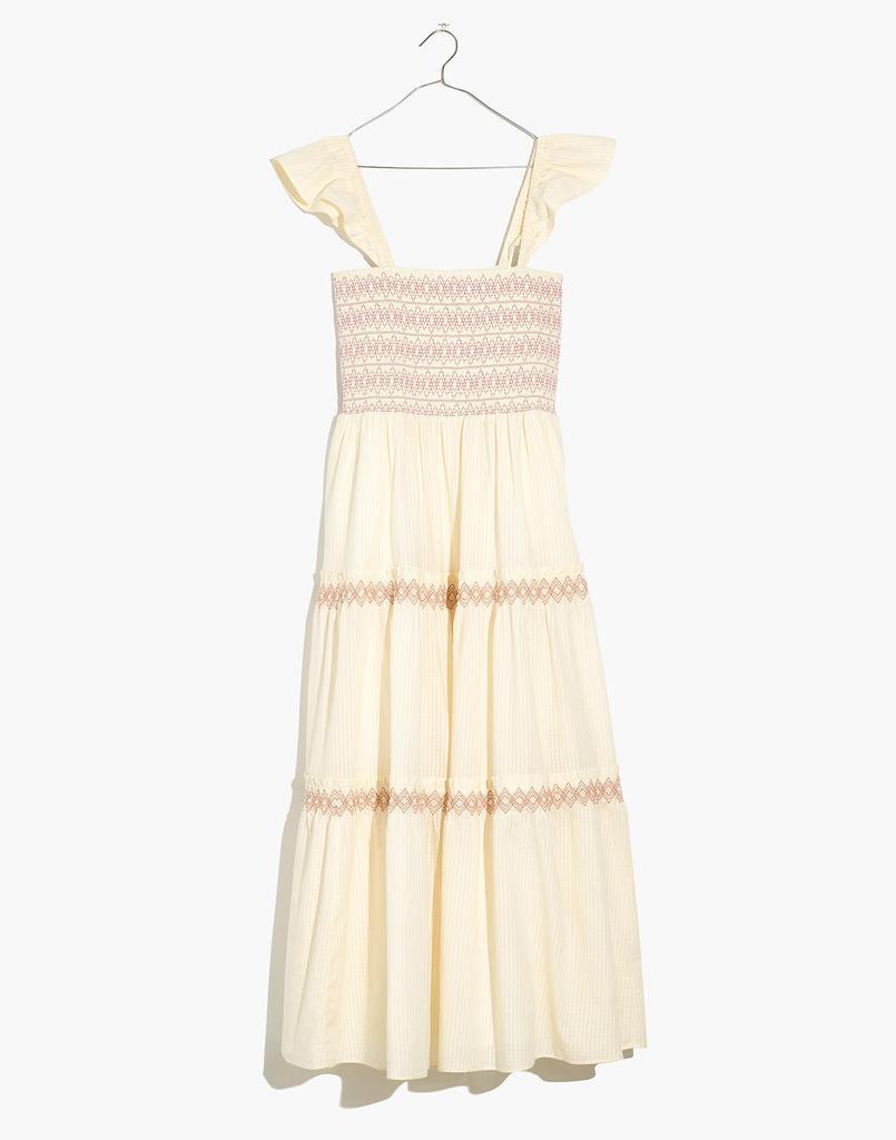 商品Madewell|Lucie Smocked Tiered Midi Dress,价格¥224,第7张图片详细描述