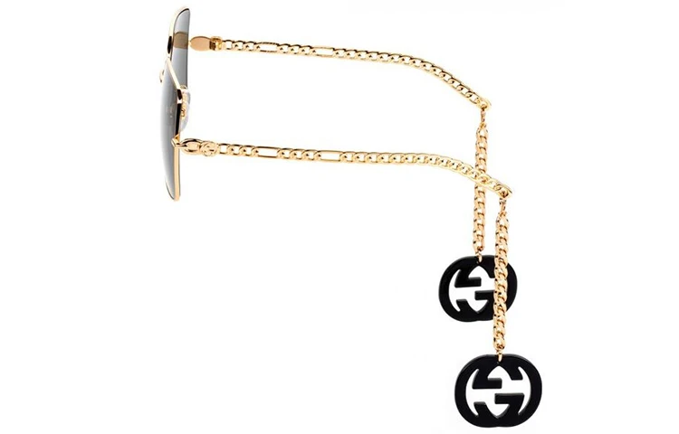 商品[国内直发] Gucci|古驰 方形合金太阳眼镜墨镜 金色 女款,价格¥3359,第6张图片详细描述