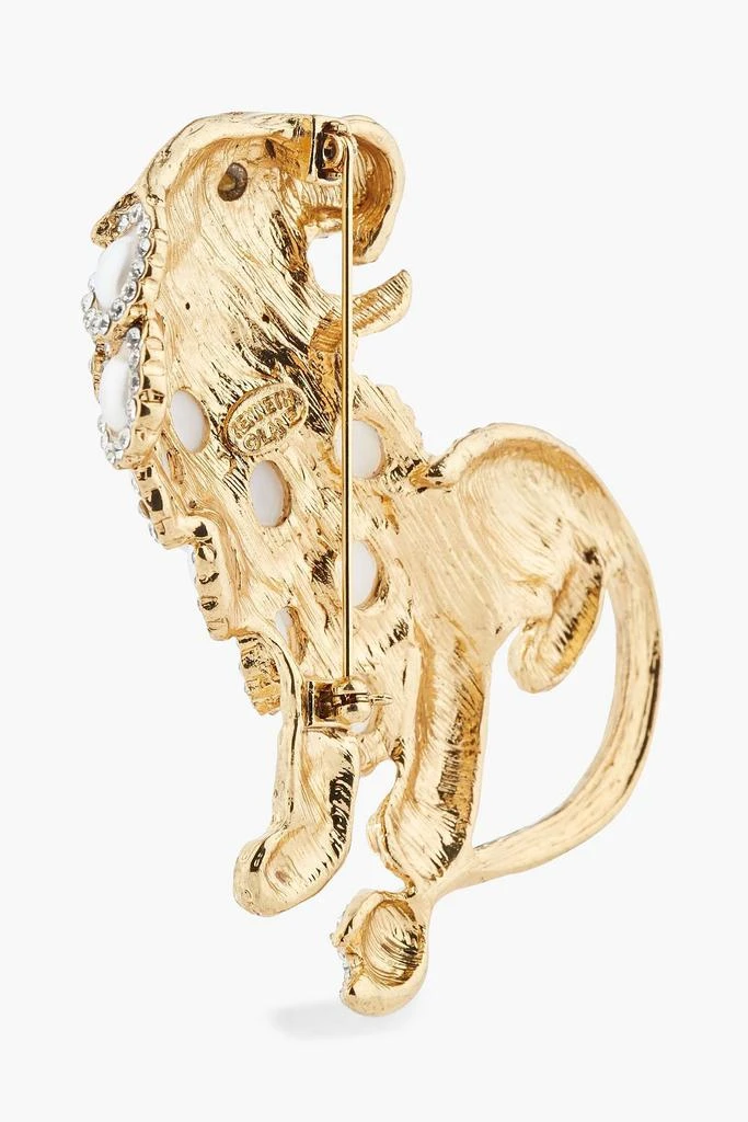 商品Kenneth Jay Lane|Gold-tone, crystal and faux pearl brooch,价格¥448,第2张图片详细描述