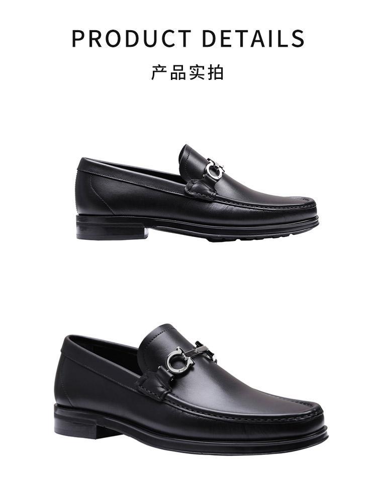 商品Salvatore Ferragamo|香港直邮SALVATOREFERRAGAMO菲拉格慕男士黑色套脚乐福鞋0534557,价格¥5391,第5张图片详细描述