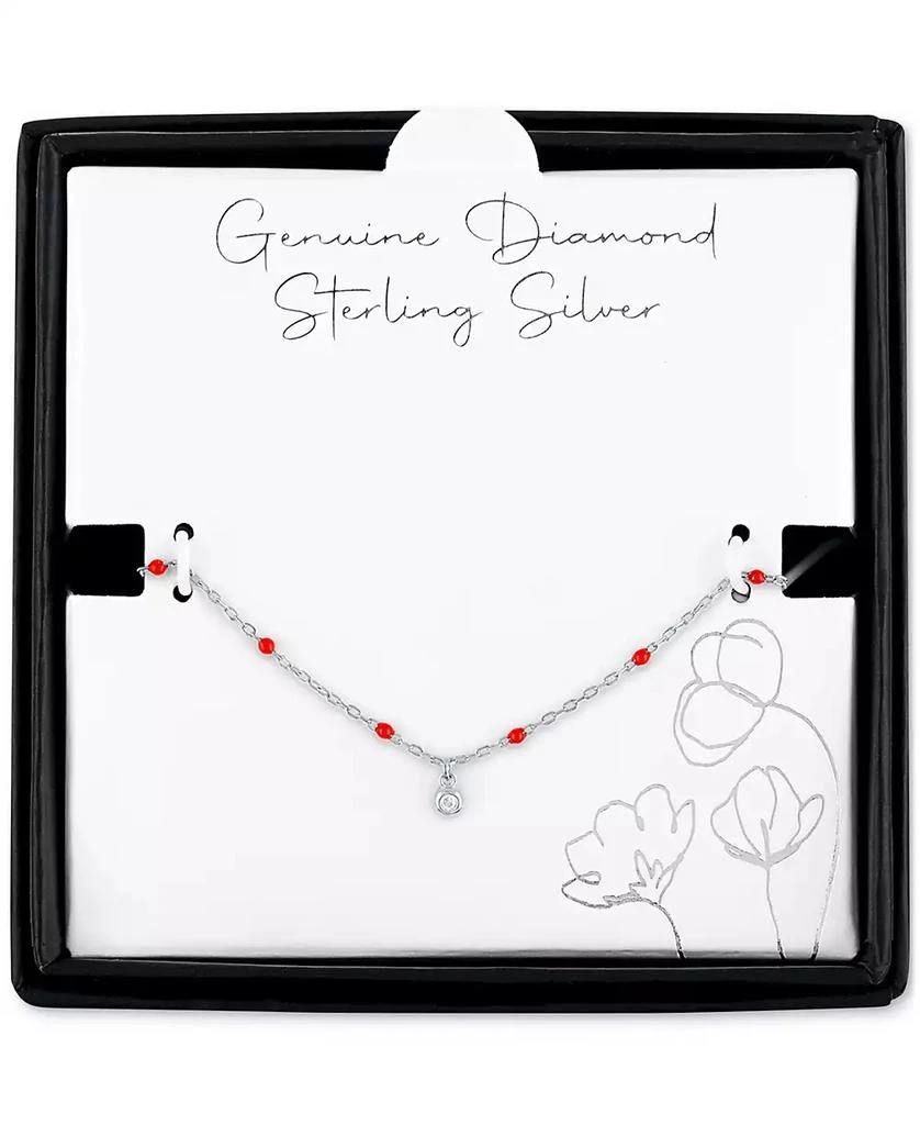 商品Macy's|Diamond Accent Bezel & Enamel Bead Bracelet in Sterling Silver or 14k Gold-Plated Sterling Silver,价格¥261,第3张图片详细描述