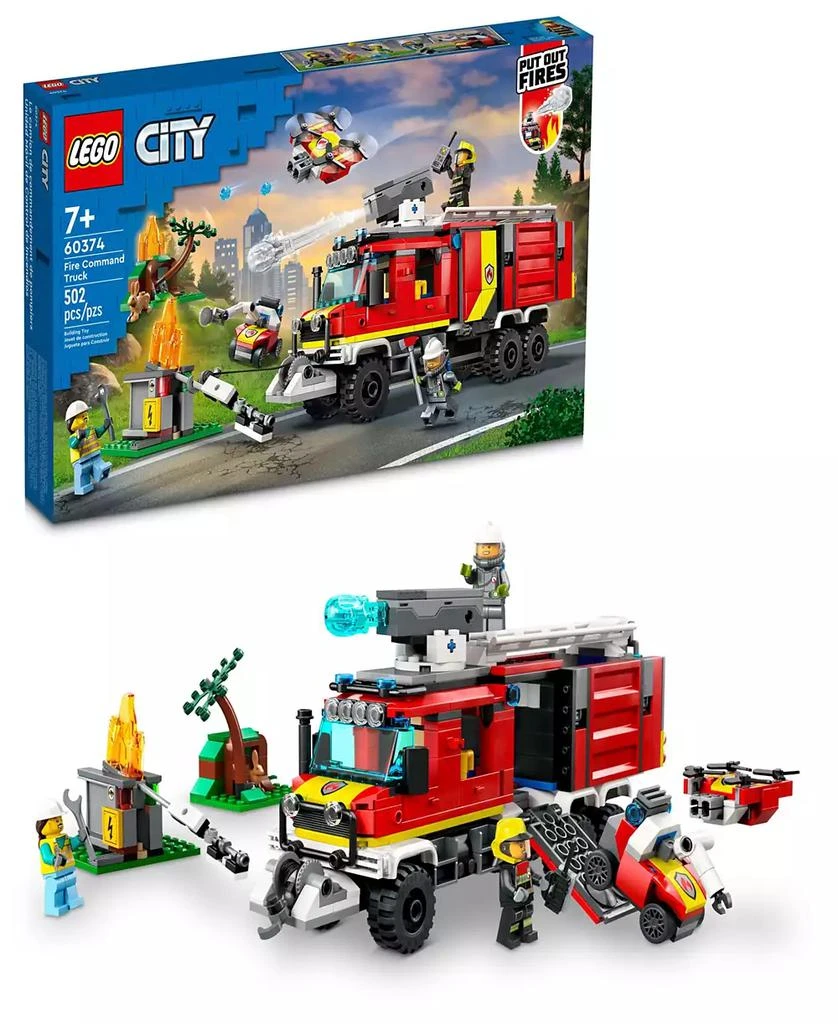 商品LEGO|City Fire Command Truck 60374 Building Toy Set with 3 Minifigures,价格¥411,第1张图片