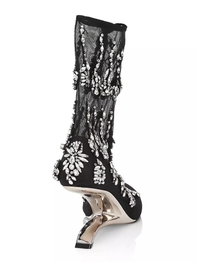 商品Alexander McQueen|Embellished Mesh Sculptural-Heel Boots,价格¥13152,第3张图片详细描述