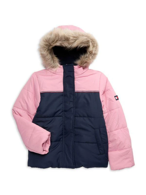 商品Tommy Hilfiger|Little Girl's The Expedition Faux Fur Puffer Jacket,价格¥569,第1张图片