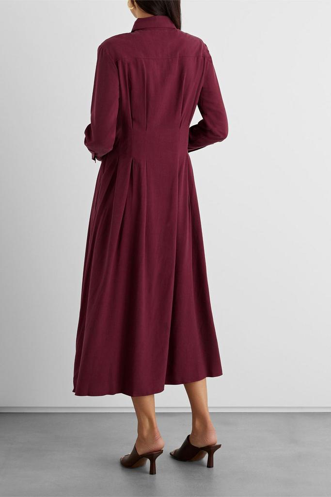 Charlotte pleated Lyocell-blend midi shirt dress商品第5张图片规格展示