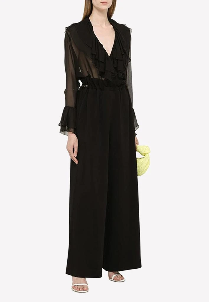 商品AMI|Ruffled Yoke Chiffon Blouse,价格¥2244,第2张图片详细描述