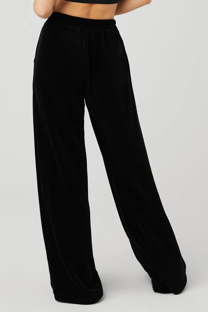 商品Alo|Chenille High-Waist Wide Leg Chalet Pant - Black,价格¥810,第2张图片详细描述